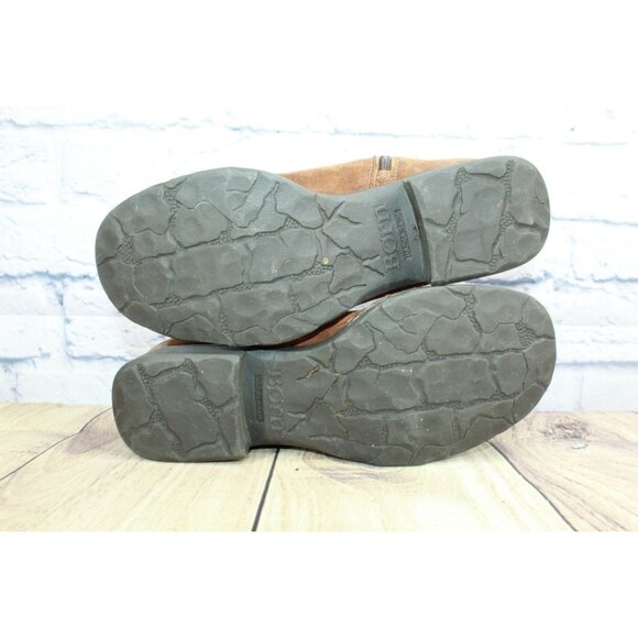 Born Eila Women's Brown Distressed Suede Side Zip Buckle Ankle Boots Size 6.5 M - Picture 9 of 9